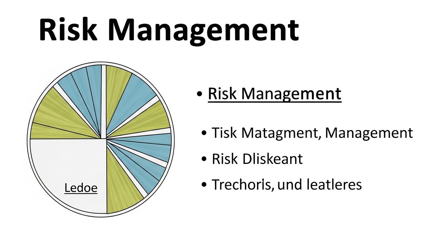 Gráfico de pizza ilustrando conceitos de gestão de riscos em criptomoedas